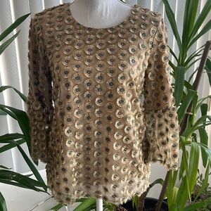 NWT CALVIN KLEIN MESH TOP W/Bell sleeves size XS